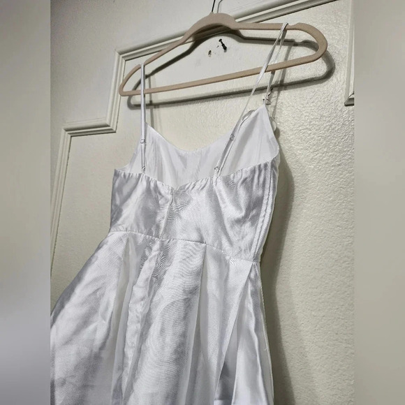 Lulu's Dreamy Forever White Taffeta Rosette Maxi Dress with Pockets S Wedding - Picture 10 of 12